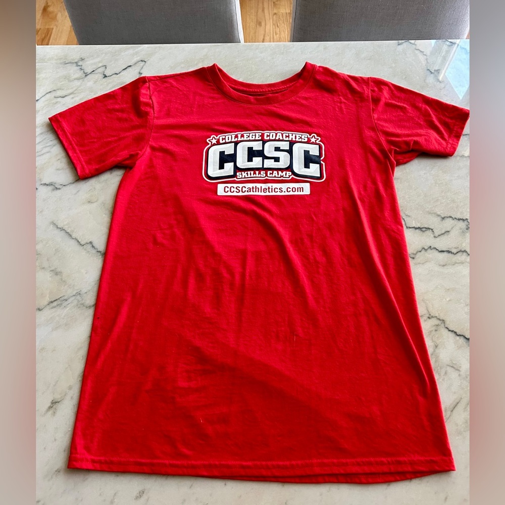 College Coaches Skills Camp t-shirt, small, red